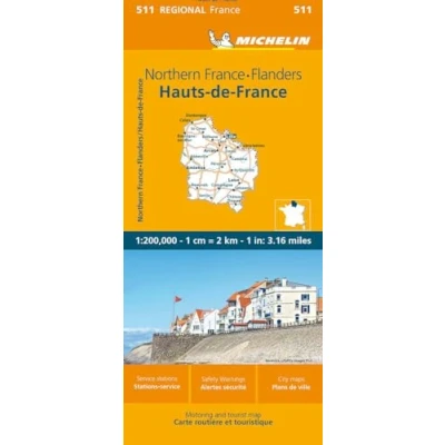 Afbeelding van Nord Pas de Calais, Picardy Michelin Regional Map 511