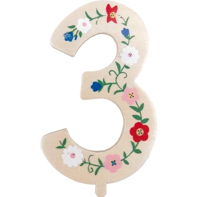 Afbeelding van Tib Feestdecoratie &quot;3&quot; Hout 10 Cm Bruin