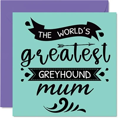 Afbeelding van verjaardagskaart voor haar van de hond World&#039;s Greatest Greyhound Mum Dog Pet 145 mm x