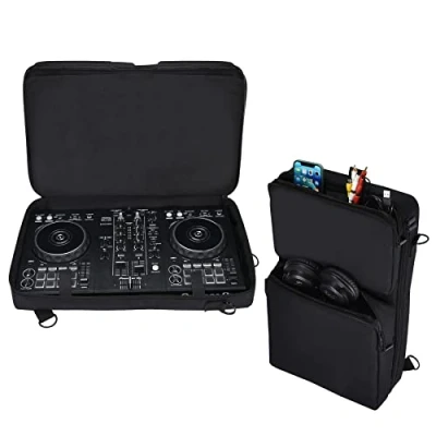 Afbeelding van Growalleter draagtas voor Pioneer DJ controller, DDJ FLX4/DDJ 400/DDJ SB3 of Roland 202, met accessoireopslag en verstelbare schouderriem, zwart, modern, zwart., Modern