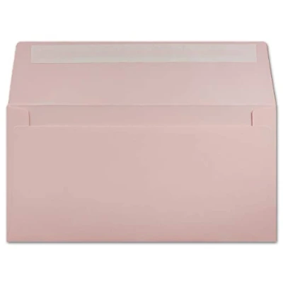 Afbeelding van 75 enveloppen DIN lang roze 11 x 22 cm 120 g/m² standaard plaksluiting voor doop en uitnodigingen van je agent Glüxx