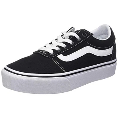 Afbeelding van Vans Wm Ward Platform Dames Sneakers (Canvas) Black/White Maat 40.5
