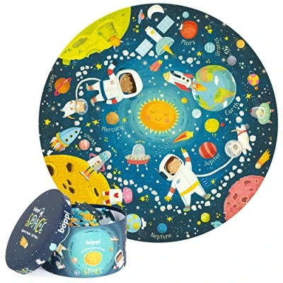 Afbeelding van Ruimtevaart ronde puzzel 150 stukjes 58cm diameter gemaakt van recycled karton