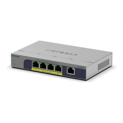 Image de NETGEAR GS105PP Commutateur non géré 1 x 10/100/1000 + 4 (PoE+) de bureau, fixation murale PoE+ (83 W)