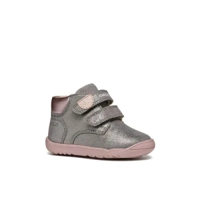 Afbeelding van Geox Sneakers hoog Grey/rose voor kinderen, Maat: 24, Leer/ synthetisch