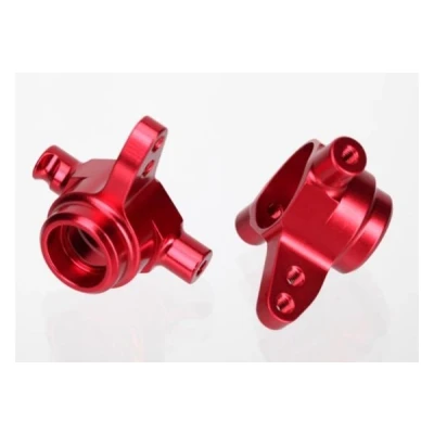 Afbeelding van Steering blocks, 6061 T6 aluminum, left &amp; right (red anodize