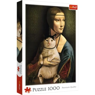 Image de Trefl, Puzzle, Dame avec un Chat, 1000 Pièces, Qualité Premium, pour Adultes et Enfants à partir de 12 ans