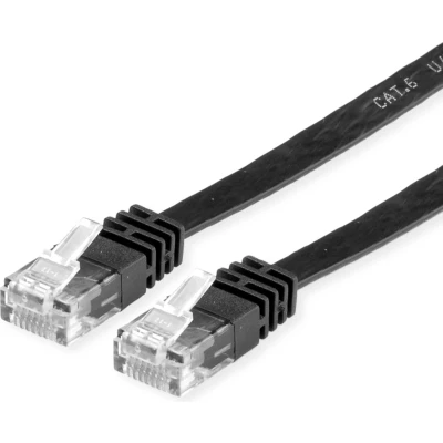 Afbeelding van VALUE Patchkabel Kat.6 (Class E) UTP, extra plat, Platte kabel, zwart, 3 m