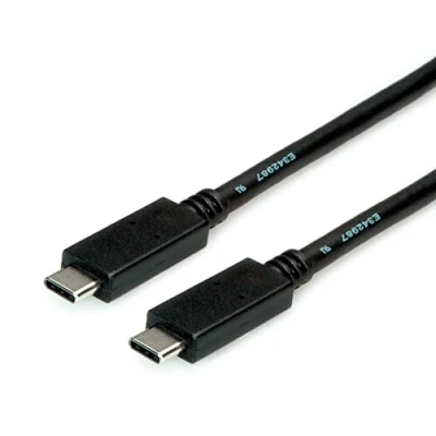 Afbeelding van ROLINE USB 3.2 Gen 2 kabel, met PD (Power Delivery) 20V5A, Emark, C C, M/M, zwart, 1 m