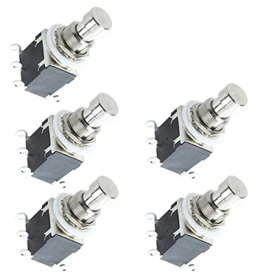 Afbeelding van Mintice 5 x 6 pinnen DPDT voetpedaal vergrendeling voor gitaar schakelaar AC 250 V/2 A 125 V/4 straat bypass van metaal