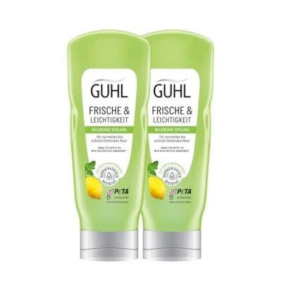 Afbeelding van Guhl 2 x 200 ml frisheid, lichte conditioner, inhoud ml, haartype: snel vet, normaal, siliconenvrij, dermatologisch getest
