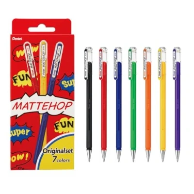 Afbeelding van Gelschrijver Pentel Mattehop K110 Original set à 7 kleuren