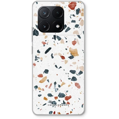 Afbeelding van Case Company® hoesje geschikt voor Xiaomi Poco X6 Pro Terrazzo N4 Soft Cover Telefoonhoesje Bescherming aan alle Kanten en Schermrand