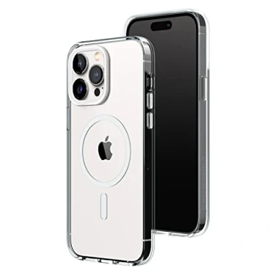Afbeelding van RHINOSHIELD Transparante hoes compatibel met Magsafe voor [iPhone 14 Pro Max] Superieure magnetische sterkte, hoge transparantie en vergeelt niet. Aanpasbaar White Contour fotolenzen