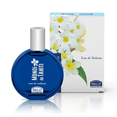 Afbeelding van Helan, Monoi de Tahiti Eau toilette voor dames huid en haar zomer, met kokospulp tiarebloemen, 50 ml, gemaakt in Italië