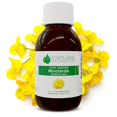 Afbeelding van VOSHUILES.COM HUILES ESSENTIELLES &amp; VEGETALES Mosterd plantaardige olie (250 ml)