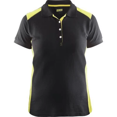 Image de Polo femme noir/jaune fluorescent