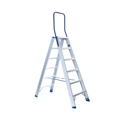 Afbeelding van Dubbele trapladder 2x6 treden Atom + Gratis beugel