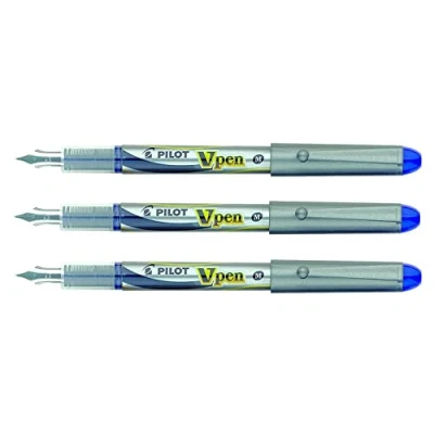 Afbeelding van Vulpen Pilot V pen zilver blauw