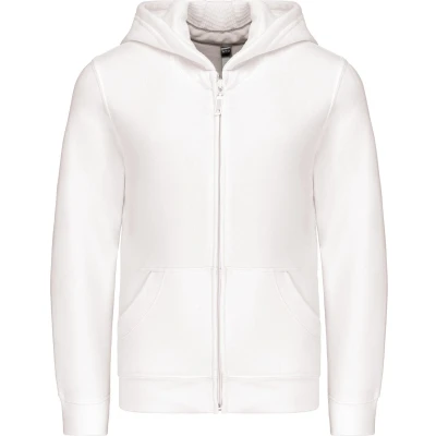 Afbeelding van Kariban Kinder hooded sweater met rits K455 White