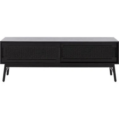 Afbeelding van Goossens Tv Meubel Libretto, 2 Deuren 45 Cm Diep Hout Zwart