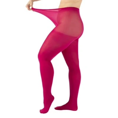 Afbeelding van CALZITALY Grote maten, ondoorzichtig, panty, extra groot, 60 DEN, L, XL, 2XL, 3XL, 4XL, Made in Italy, Cerice Pink