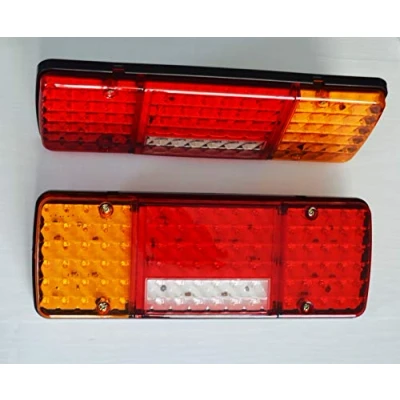 Afbeelding van VNVIS 2 x 12 V led achterlichten voor vrachtwagen, caravan, camper, bus, kiepper, dunne lampen