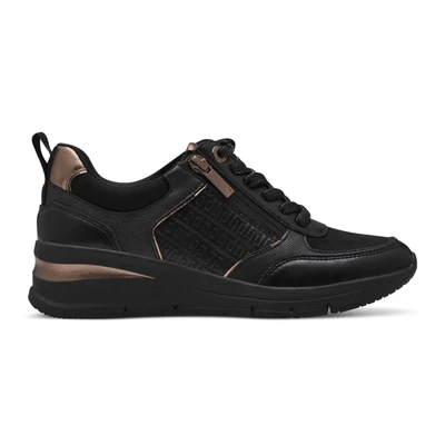 Afbeelding van Tamaris Sneakers laag, Dames, Maat: 41, Black copper Textiel/ synthetisch