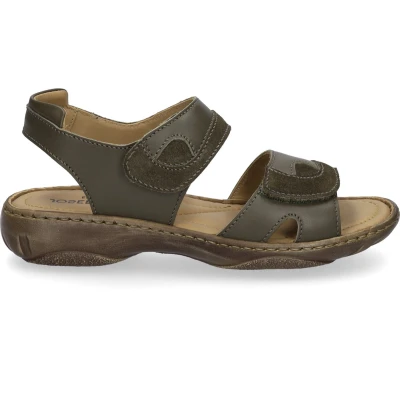 Afbeelding van Josef Seibel Debra Sandalen met plateauzool, Dames, Maat: 38, Moos Leer