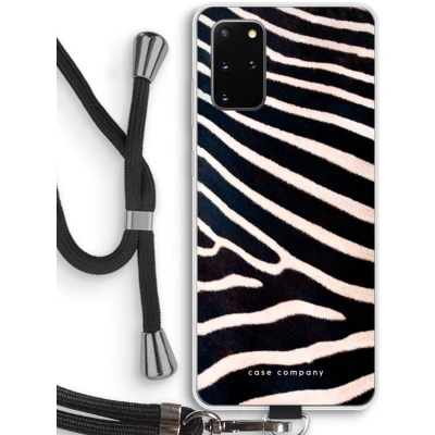 Afbeelding van hoesje met Koord geschikt voor Samsung Galaxy S20 Plus Zebra Telefoonhoesje Zwart Bescherming aan alle Kanten en Over de Schermrand