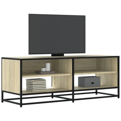 Afbeelding van Tv meubel 120,5x40x46cm bewerkt hout metaal sonoma eikenkleurig