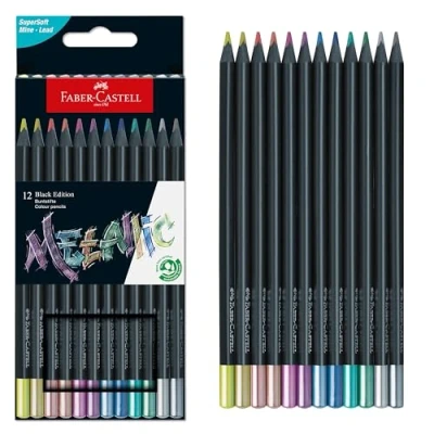 Afbeelding van Kleurpotlood Faber Castell Black Edition 12 stuks Metallic in karton e