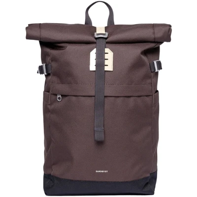 Afbeelding van Sandqvist Icon Rolltop Backpack M brown with natural leather