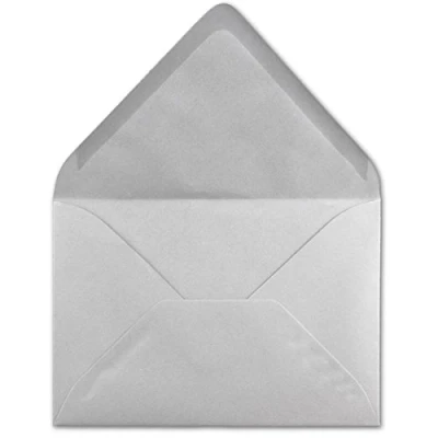 Afbeelding van 50 x enveloppen DIN C6 in lichtgrijs, 11,4 16,2 cm, 120 g/m², met natte plakrand