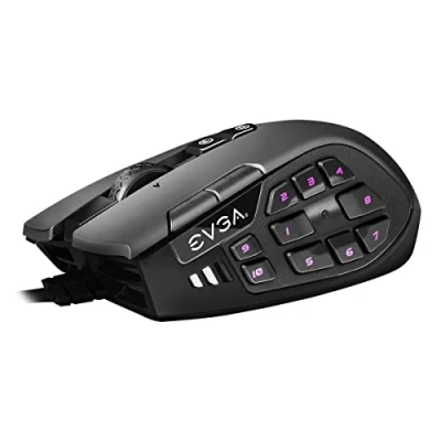 Afbeelding van EVGA X15 MMO 904 W1 15BK K3 Ergonomische gamingmuis 8K met kabel, zwart, 16.000 dpi, 5 profielen, 20 toetsen