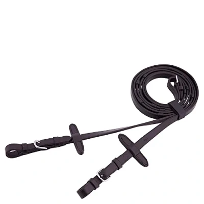 Afbeelding van BR Teugel Leer 16mm Handstops Ronde Gespen Zwart/Zilver Full