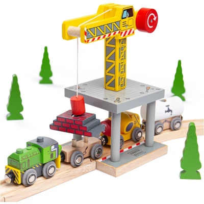 Afbeelding van Bigjigs RAIL Grosser Hebekran GELB FÜR Holzeisenbahn Speelgoed voor kinderen, Maat: One Size, Multi coloured