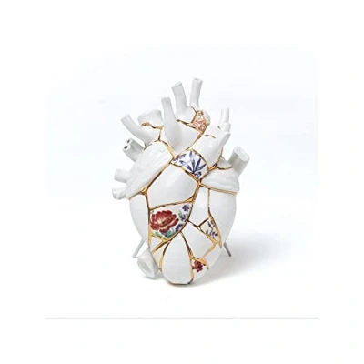 Image de Seletti Kintsugi Porcelain Heart Vase Love In Bloom
