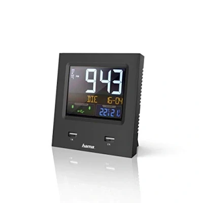 Afbeelding van Hama Radiogestuurde Wekker Dual Usb Met Led Kleurendisplay En Oplaadfunctie
