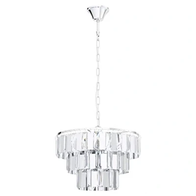 Afbeelding van EGLO Erseka hangende plafondverlichting Flexibele montage Chroom, Transparant E14 A,A+,A++,B,C,D,E