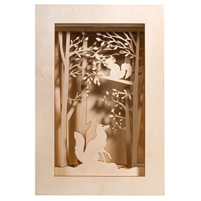 Image de Cadre DIY en bois 3D Forêt de Noël 20 x 30 66 cm Rayher