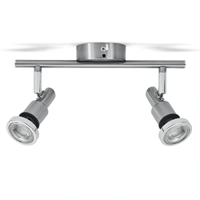 Afbeelding van B.K.Licht Plafondspots Badkamer badkamerlamp GU10 fitting opbouwspots met 2 lichtpunten draaibar IP44 incl. 2x 3.000K 400Lm 5W