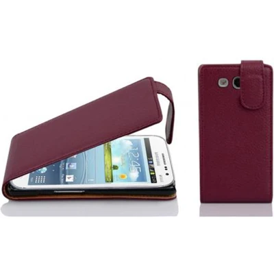 Afbeelding van Cadorabo Hoesje geschikt voor Samsung Galaxy WIN in BORDEAUX PAARS Beschermhoes flip design Case Cover van getextureerd imitatieleer