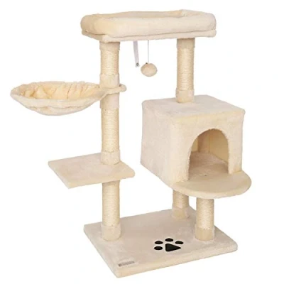 Afbeelding van Krabpaal, klimboom, kattenkrabpaal, hoogte 93 cm, beige
