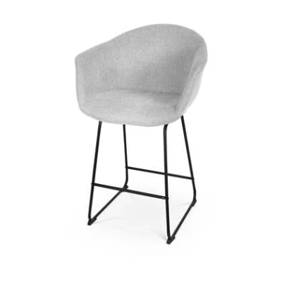 Afbeelding van Nolon Nino Otis barkruk lichtgrijs zwart onderstel 65 cm