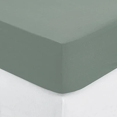 Afbeelding van Atmosphera Hoeslaken katoen eenpersoons 90x190cm Celadongroen