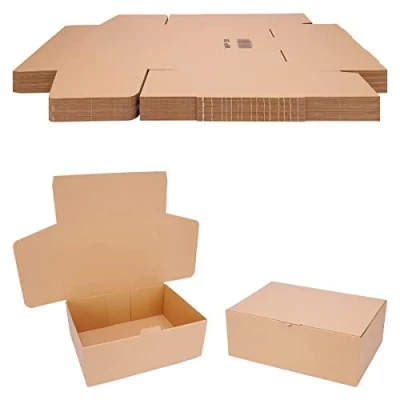 Afbeelding van verpacking Vouwdozen 350 x 250 130 mm bruin (buitenafmetingen 355 255 135 mm) WP 50 verzenddoos DHL karton Hermes DPD GLS verpakking (50 stuks)