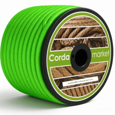 Afbeelding van CORDAMARKET 10 mm elastisch voor volwassenen, uniseks, neongroen, 25 m
