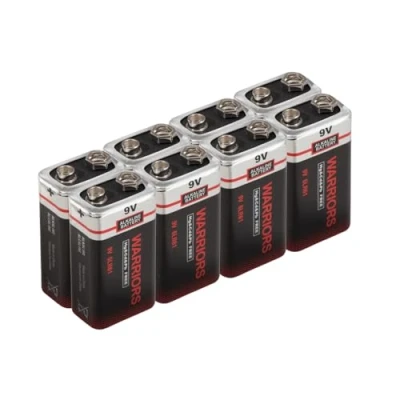 Afbeelding van Warriors 8 stuks alkalinebatterijen met hoge capaciteit, 9 V, alkalinebatterijen, super lange levensduur, rookmelder voor auto