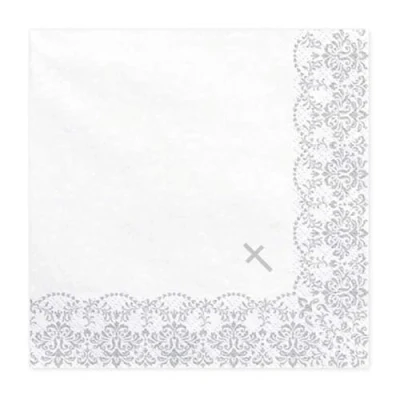 Afbeelding van Partydeco Servetten Eerste Communie, 33 x cm, zilver